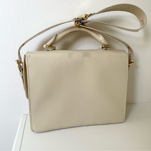 Marc by Marc Jacobs Leather Flap Structured Shoulder Bag in Cream - Picture 5 of 14
